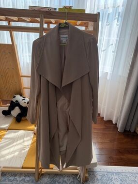 Club Monaco Taupe Draped Trench Coat